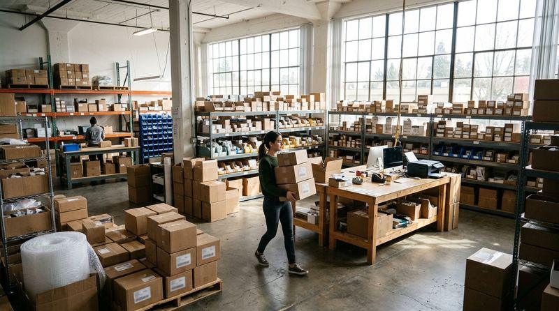 Ecommerce entrepreneur in her studio